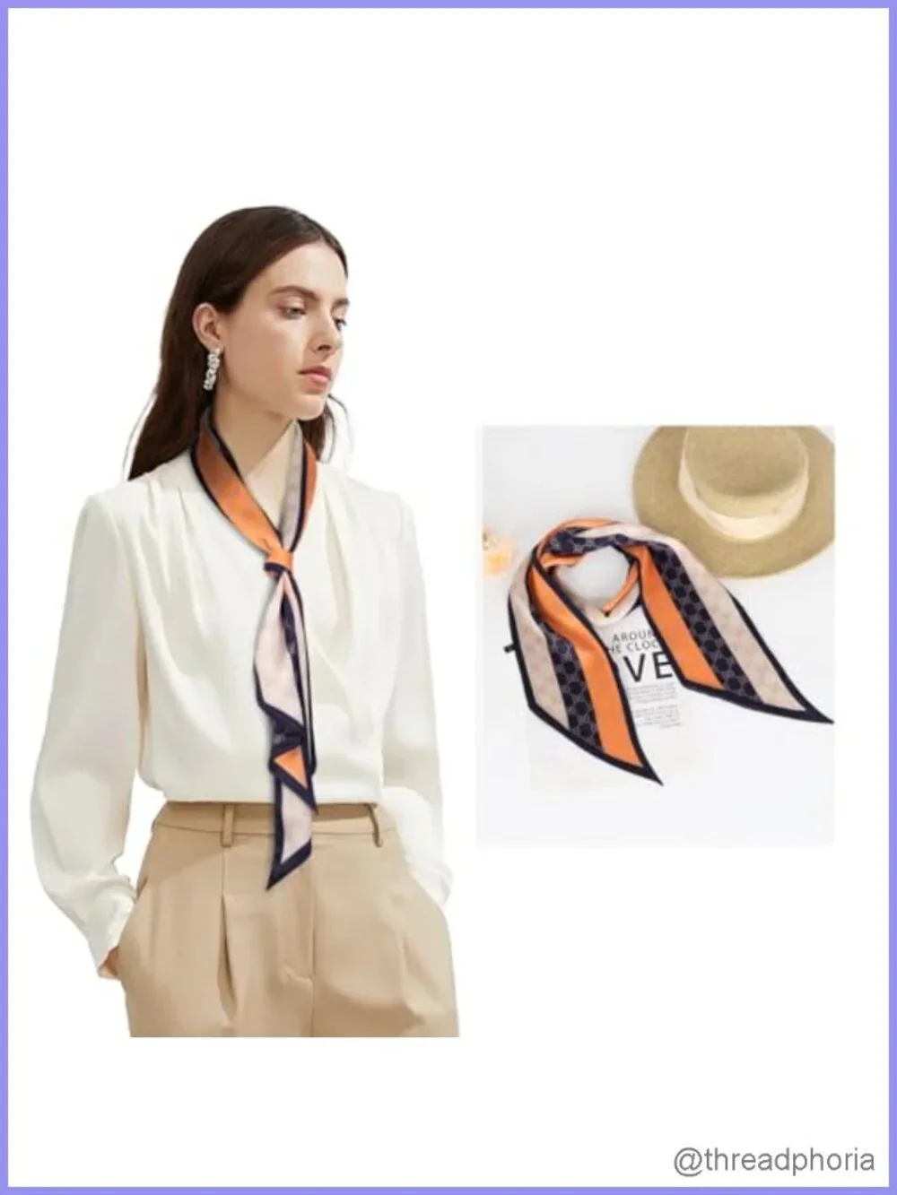 Silk Like Satin Head Scarf Square Neck Scarf for Hair Bags